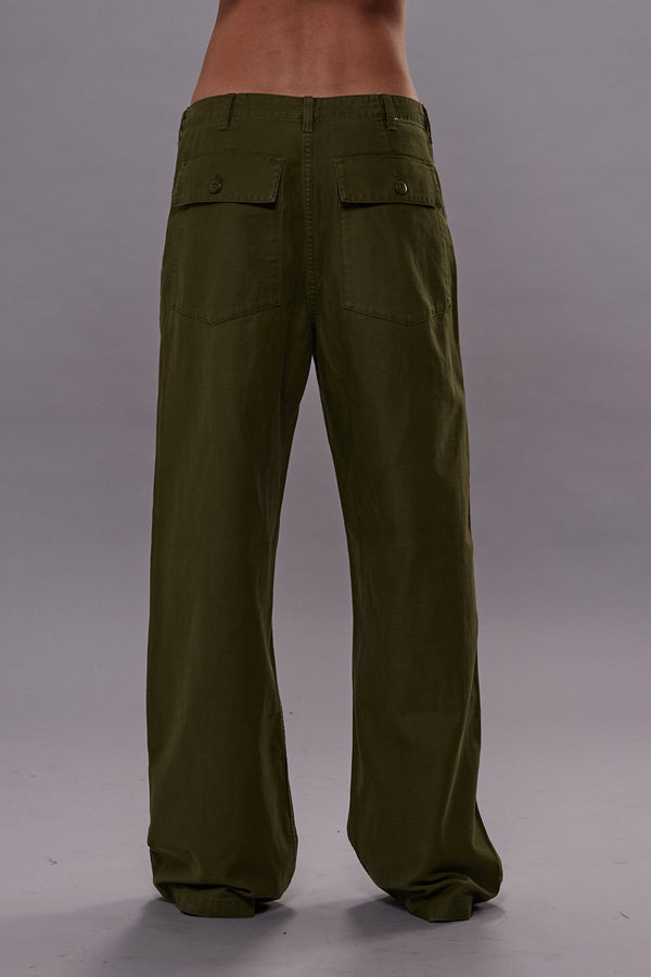 R13 WIDE LEG UTILITY PANT Olive