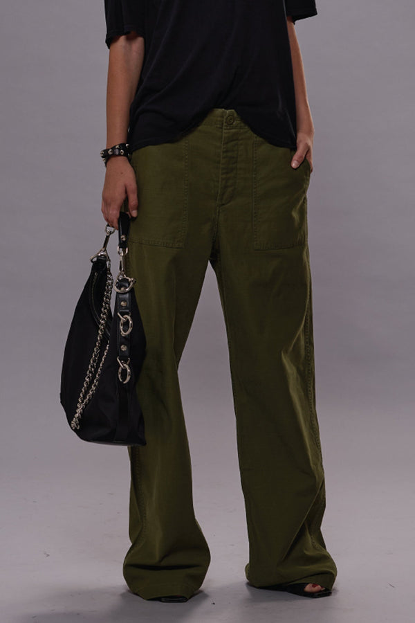 r13 WIDE LEG UTILITY PANT olive