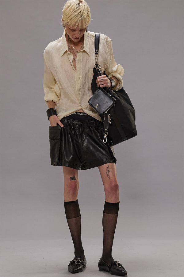 r13 WRAP AROUND SHIRT cream