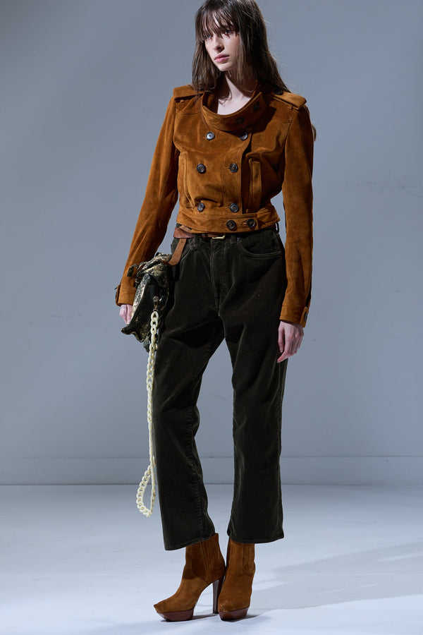 R13 X-BOYFRIEND JEAN Heavy Olive Cord