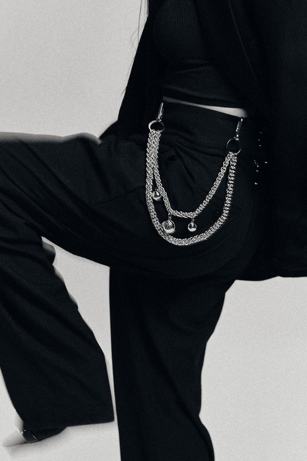 R13 R13 X VEERT TRIPLE 8-BALL CHAIN Silver Grey Steel