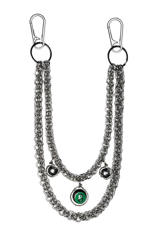 R13 R13 X VEERT TRIPLE 8-BALL CHAIN Silver Grey Steel