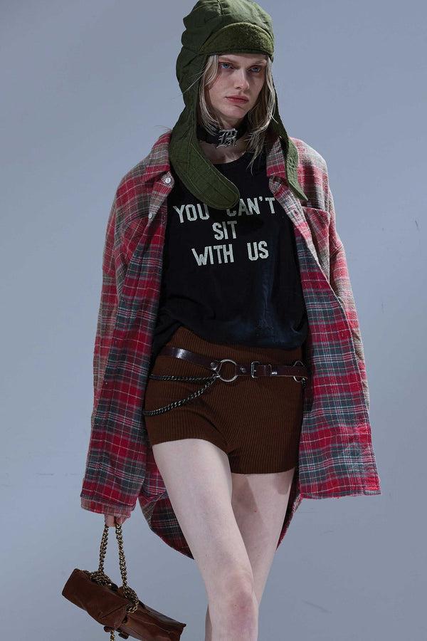 r13 YOU CAN'T SIT WITH US BOY T black