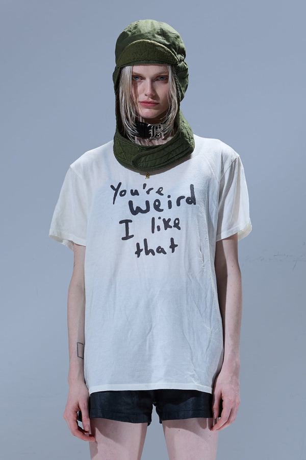 R13 YOU'RE WEIRD BOY T Ecru White