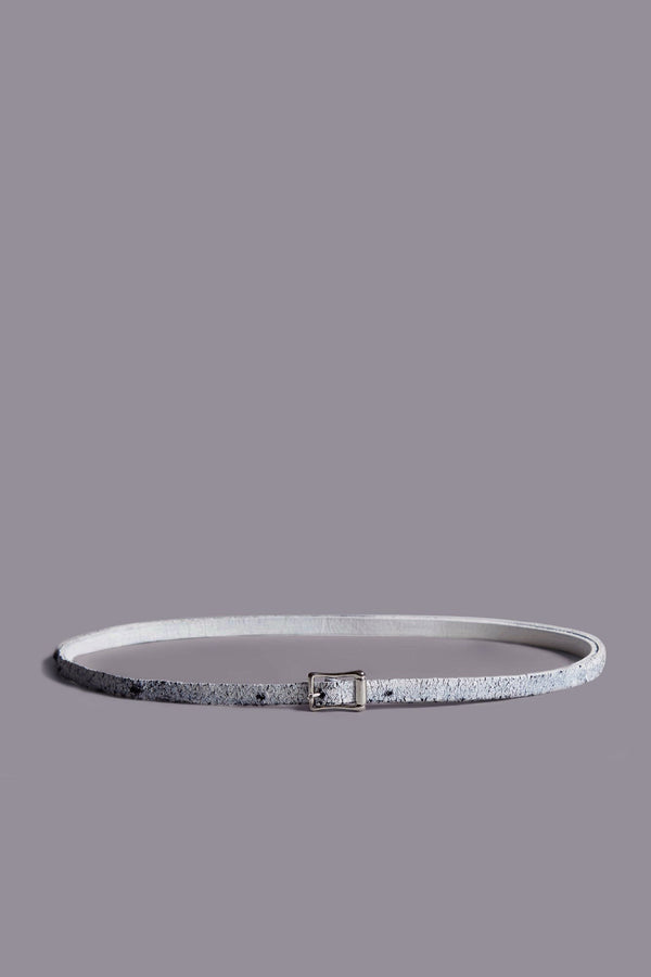 r13 SKINNY PAINTED BELT-PAINTED WHITE painted white