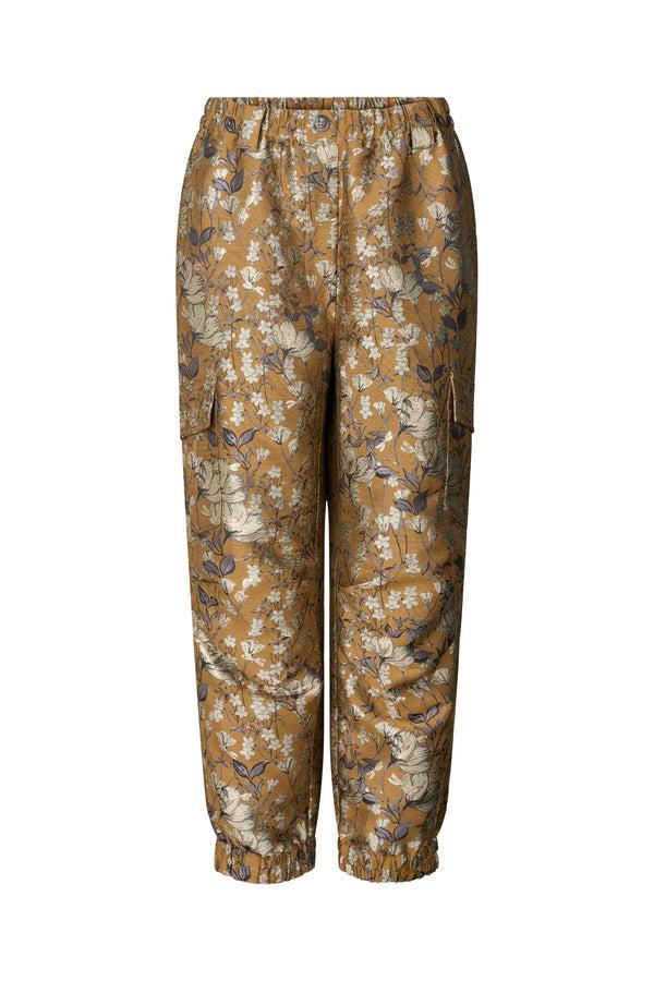 Rabens Saloner Achola Ottoman Jacquard Cargo Pants I Golden Combo