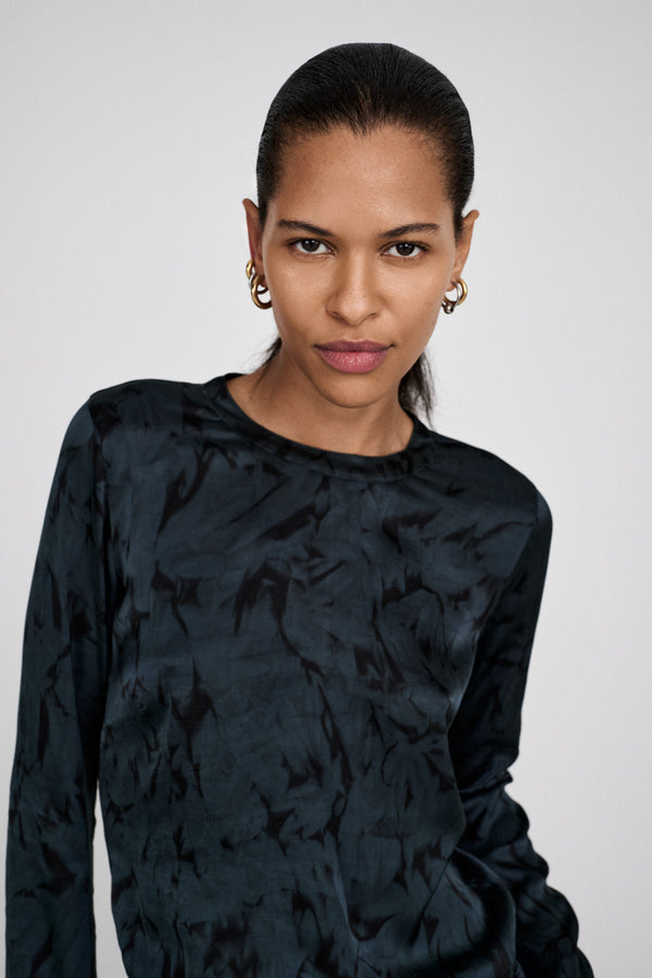 rabens saloner Agnia Crystal tube blouse I Midnight black combo