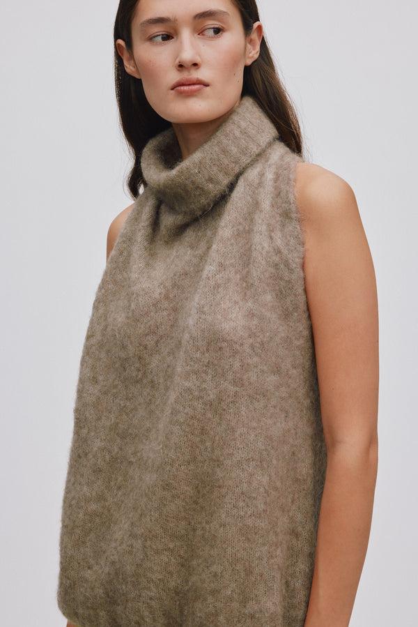 Rabens Saloner Aifa Superlight Halter Top I Mushroom