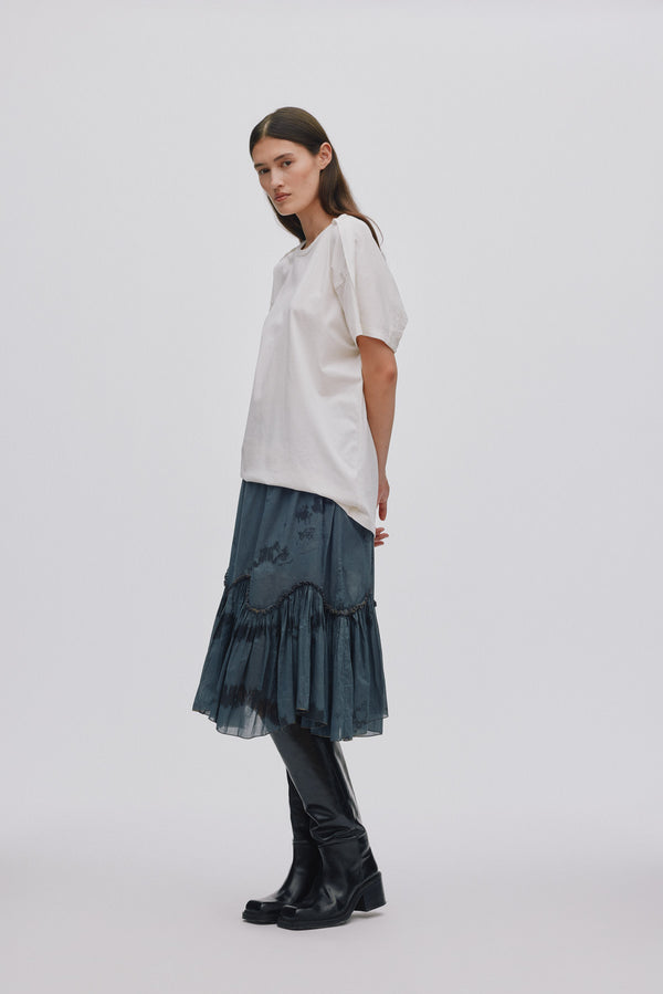 Rabens Saloner Arijana Cosmic Midi Skirt I Anthracite Combo