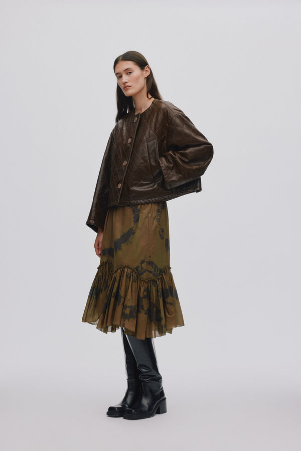 Rabens Saloner Arijana Cosmic Midi Skirt I Timber Combo