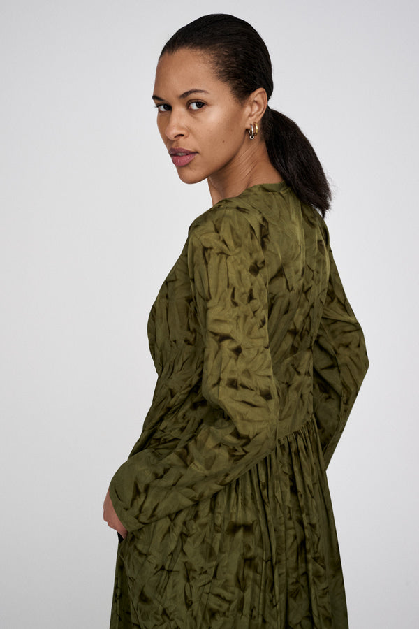 Rabens Saloner Athena Crystal Vintage Dress I Fern Green Combo