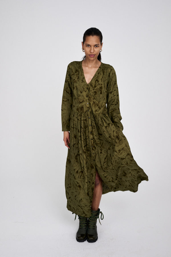 rabens saloner Athena Crystal vintage dress I Fern green combo