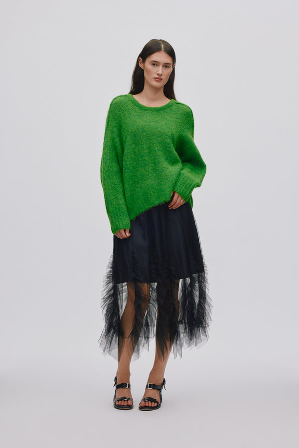 Rabens Saloner Beka Superlight Boxy Sweater I Viper Green