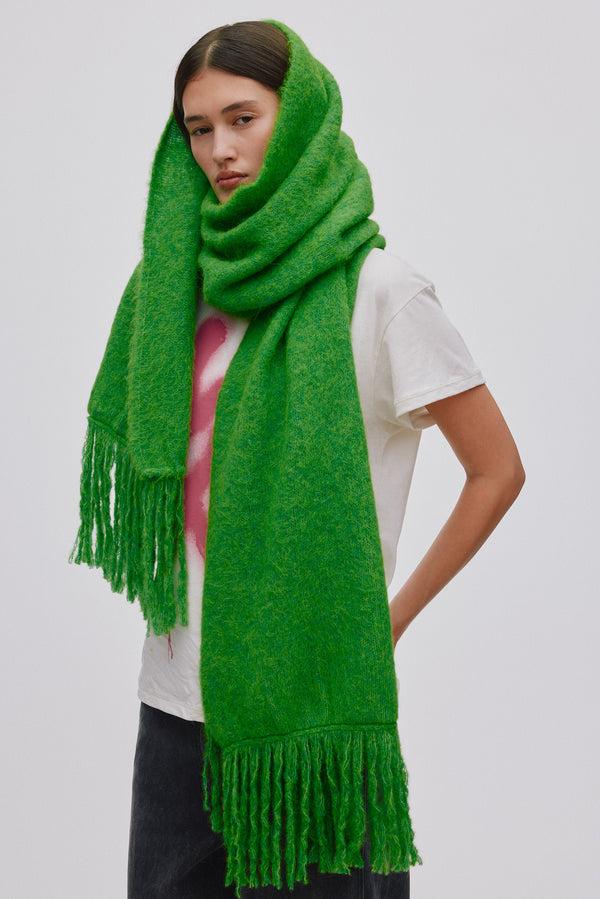rabens saloner Birla Superlight knit scarf I Viper green