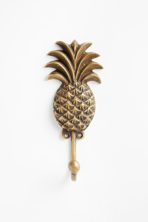 rabens saloner Brass Pineapple Hook Hook 14 cm I Matte Brass