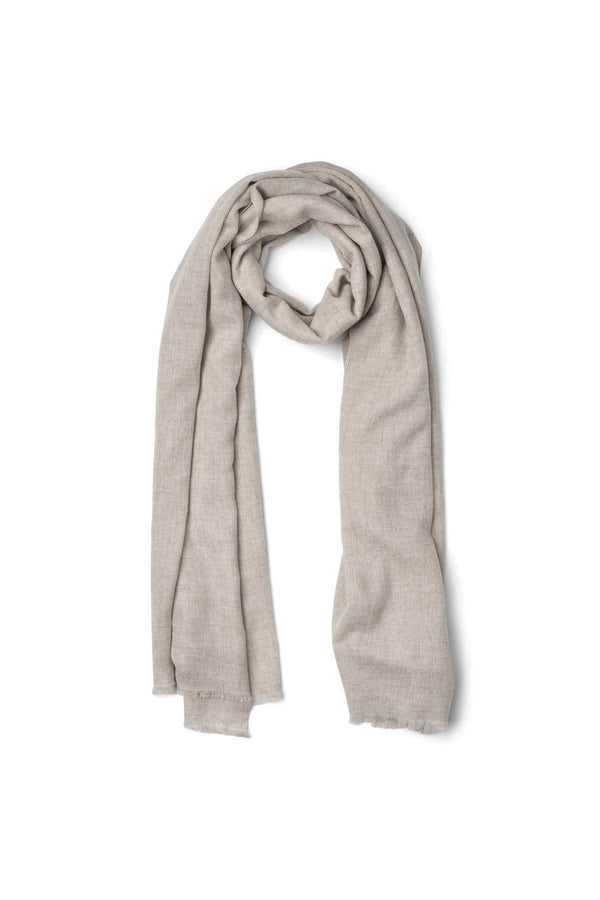 rabens saloner Caroliva Wool cash scarf I Light grey melange