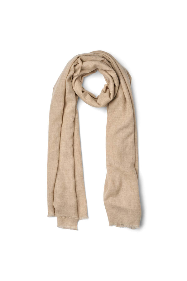 rabens saloner Caroliva Wool cash scarf I Oatmeal melange