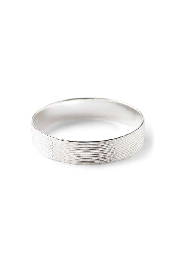 rabens saloner Carved wide bracelet Rabens Momento I Silver