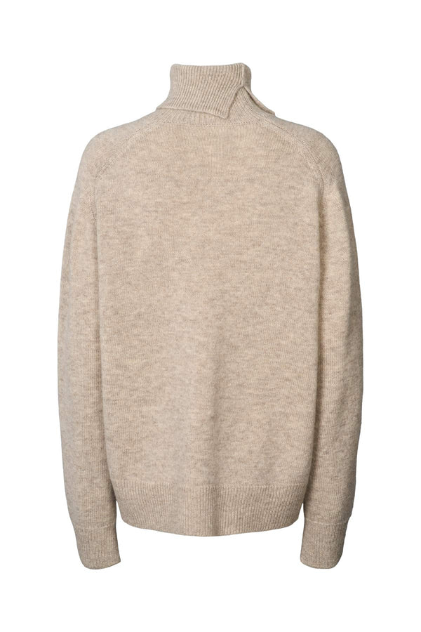 Rabens Saloner Celly Pure Wool Roll Neck Sweater I Oatmeal