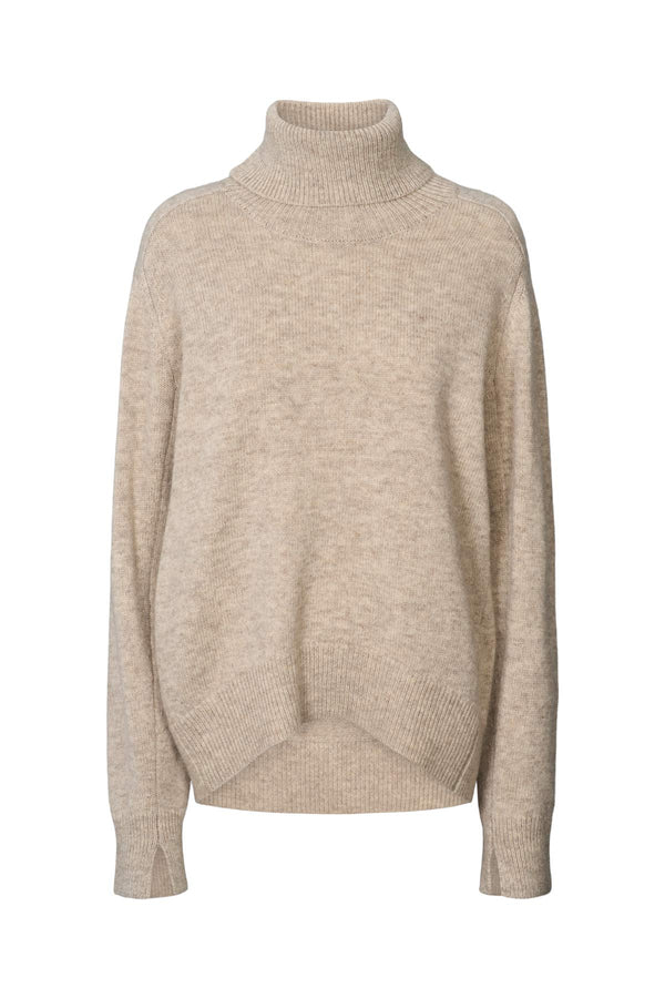 rabens saloner Celly Pure wool roll neck sweater I Oatmeal