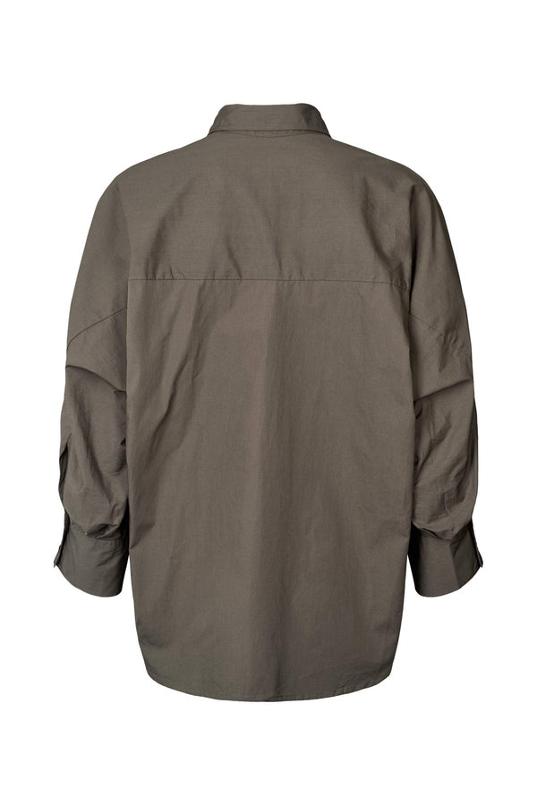 Rabens Saloner Chloe Poplin Full Shirt I Pirate Black