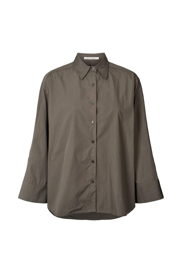 rabens saloner Chloe Poplin full shirt I Pirate black