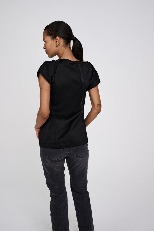 Rabens Saloner Cigga Cotton Fusion Top I Pirate Black