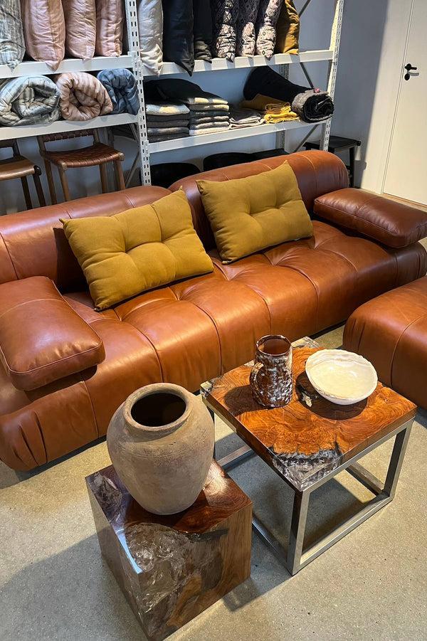 Rabens Saloner Cotton Pillow Pillow 50x70 Cm I Mustard