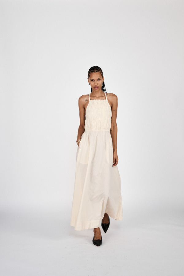 Rabens Saloner Cylle Poplin Elastic Dress I Pirate Black