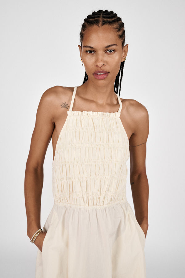 Rabens Saloner Cylle Poplin Elastic Dress I Pirate Black