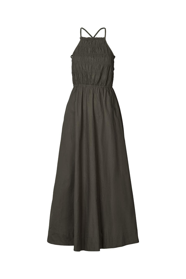 rabens saloner Cylle Poplin elastic dress I Pirate black