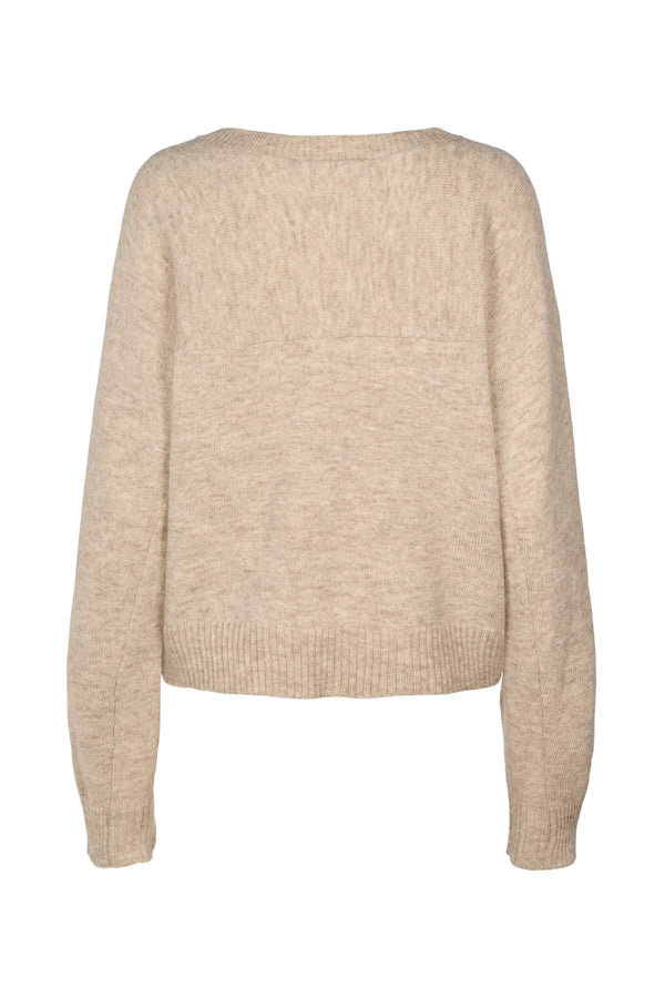 Rabens Saloner Dalani Pure Wool Boxy Sweater I Oatmeal