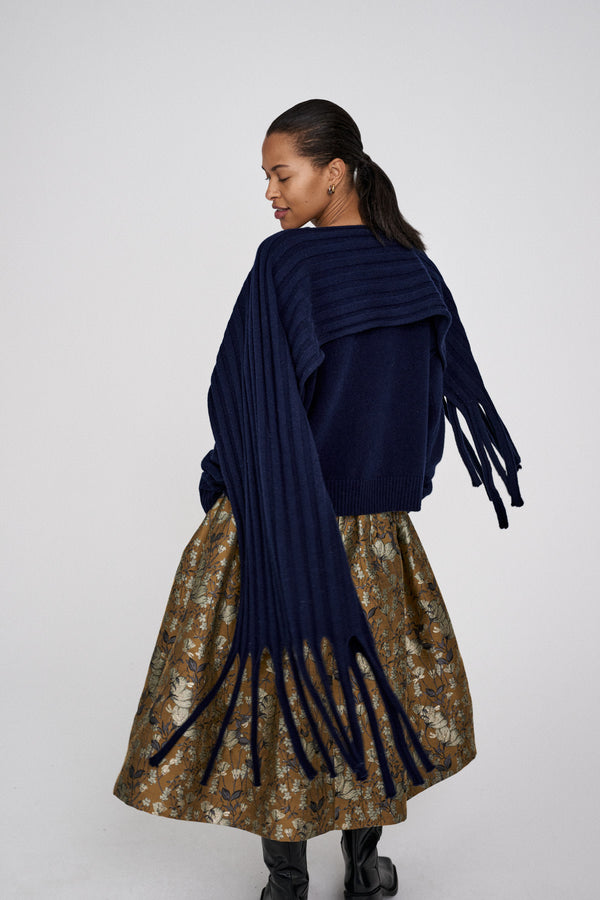 Rabens Saloner Dalani Pure Wool Boxy Sweater I Oatmeal