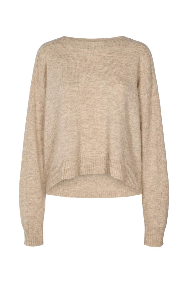 rabens saloner Dalani Pure wool boxy sweater I Oatmeal