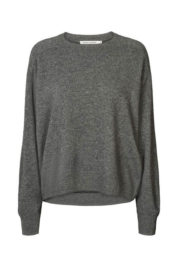 rabens saloner Dalani Woolcash boxy sweater I Dark grey melange