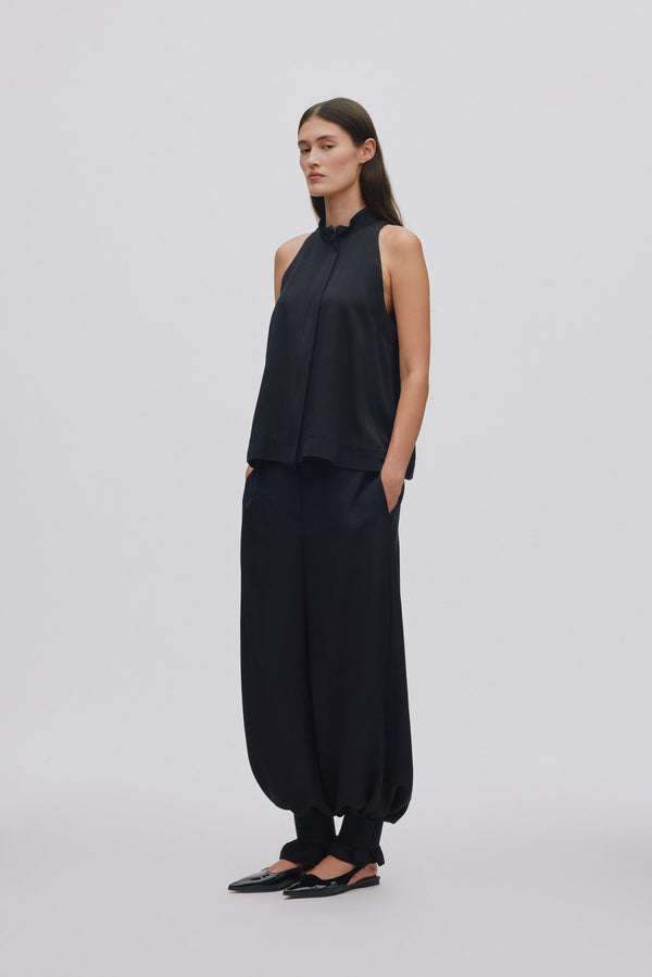 rabens saloner Dalvina Grossgrain cuff detail pants I Black