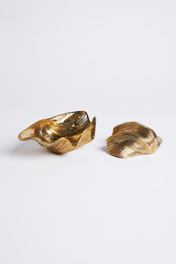 Rabens Saloner Decorative Brass Shell Small I Golden