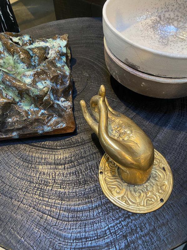 Rabens Saloner Decorative Large Brass Hand Hand I Brass