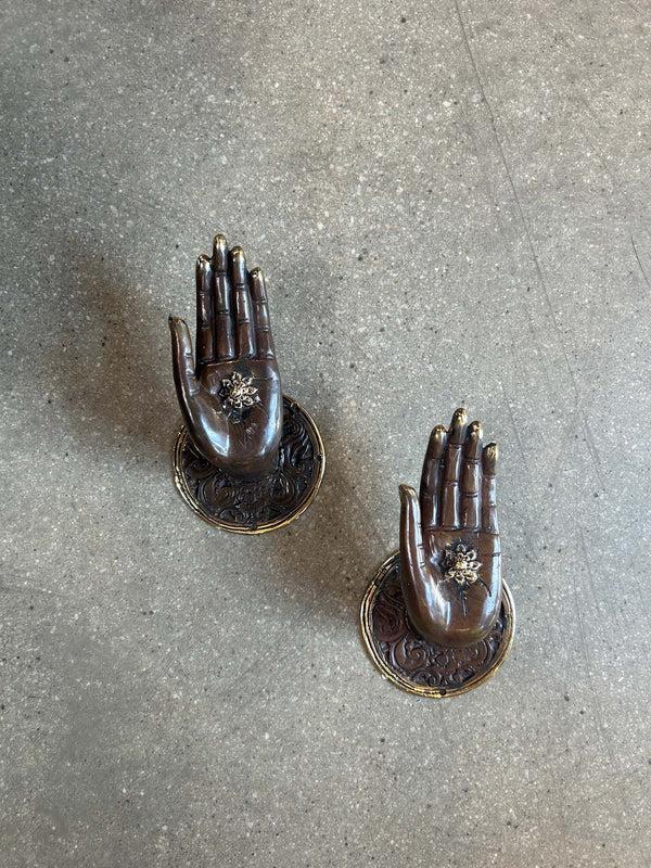 Rabens Saloner Decorative Open Hand Hand I Dark Brass