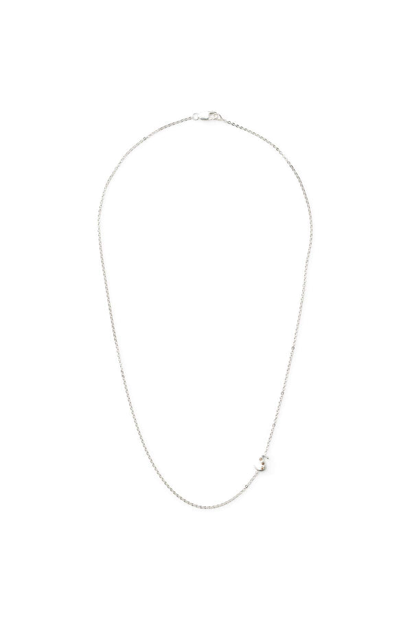 Rabens Saloner Diamond Letter Necklace Rabens Momento I Silver W/ Champagne Diamond