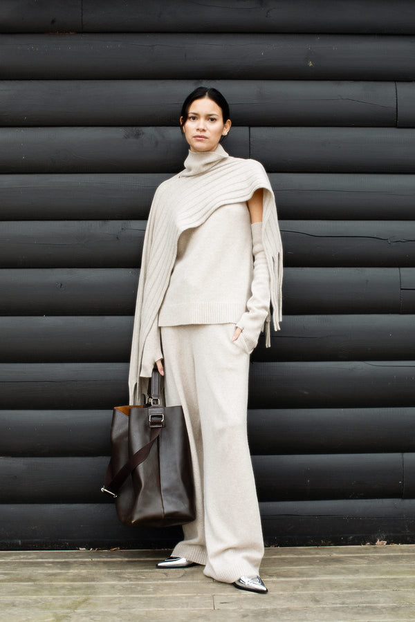 Rabens Saloner Dianne Pure Wool Lounge Pants I Oatmeal