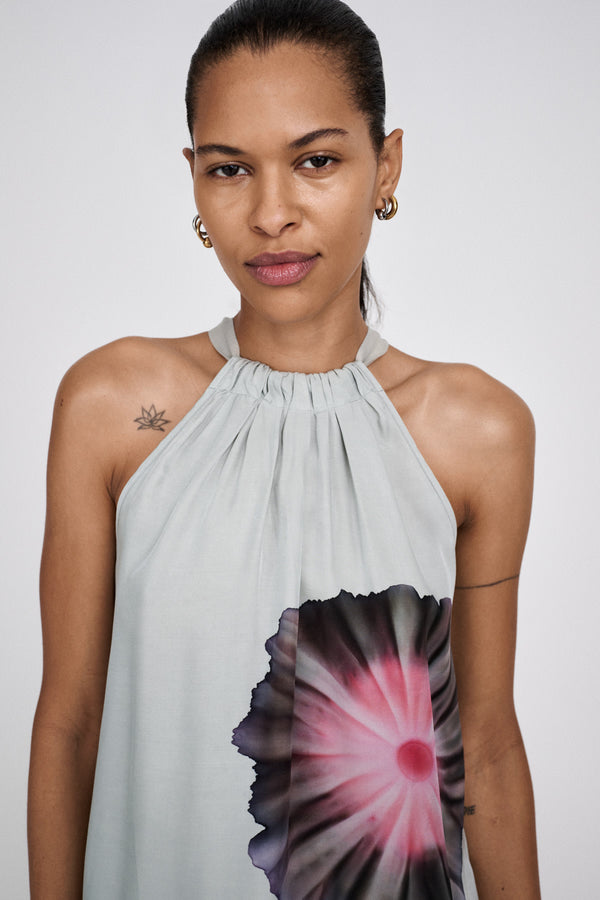 Rabens Saloner Dida Bloom Halter Top I Aluminium Combo