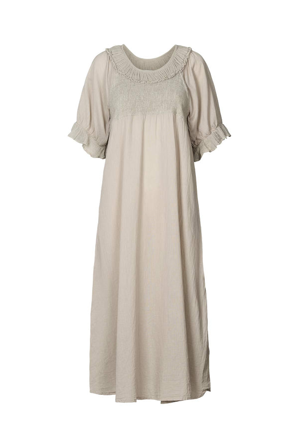Rabens Saloner Dorothea Cotton Long Angel Dress I Sandy