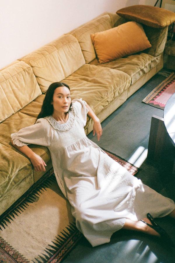 rabens saloner Dorothea Cotton long angel dress I Sandy