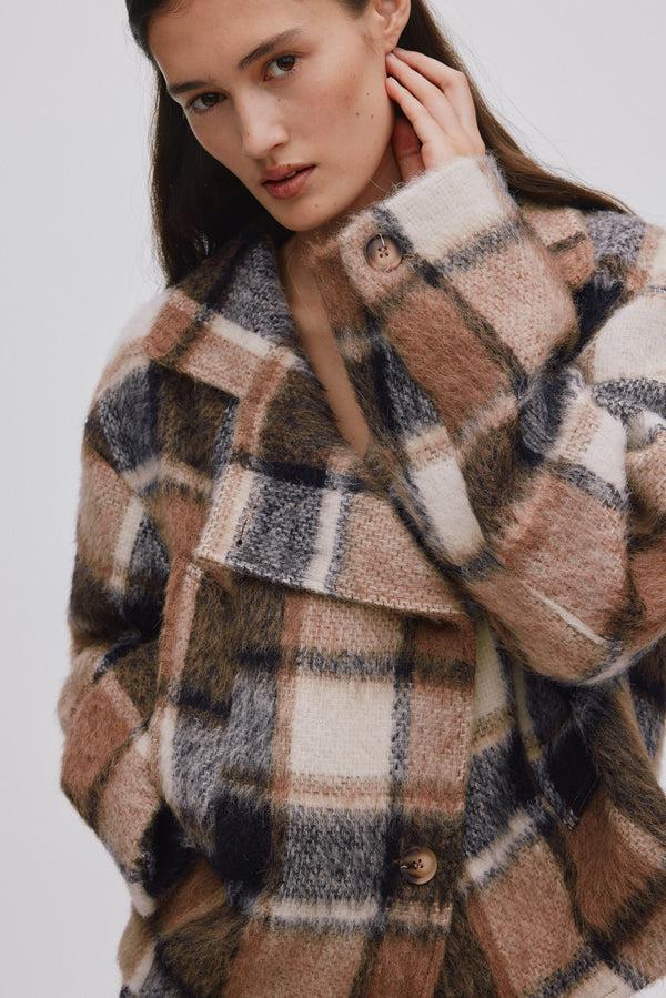 Rabens Saloner Ehsan Jumbo Check Jacket I Brown Check