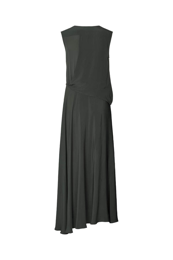 Rabens Saloner Ellemi Matte Drape Dress I Pirate Black