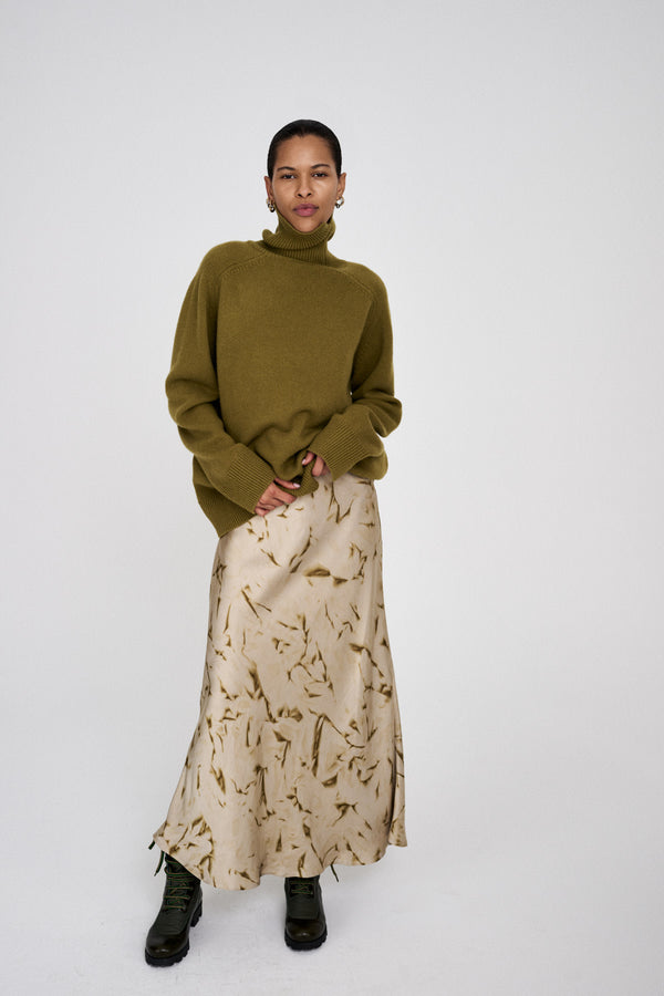 Rabens Saloner Ellery Crystal Bias Skirt I Midnight Black Combo