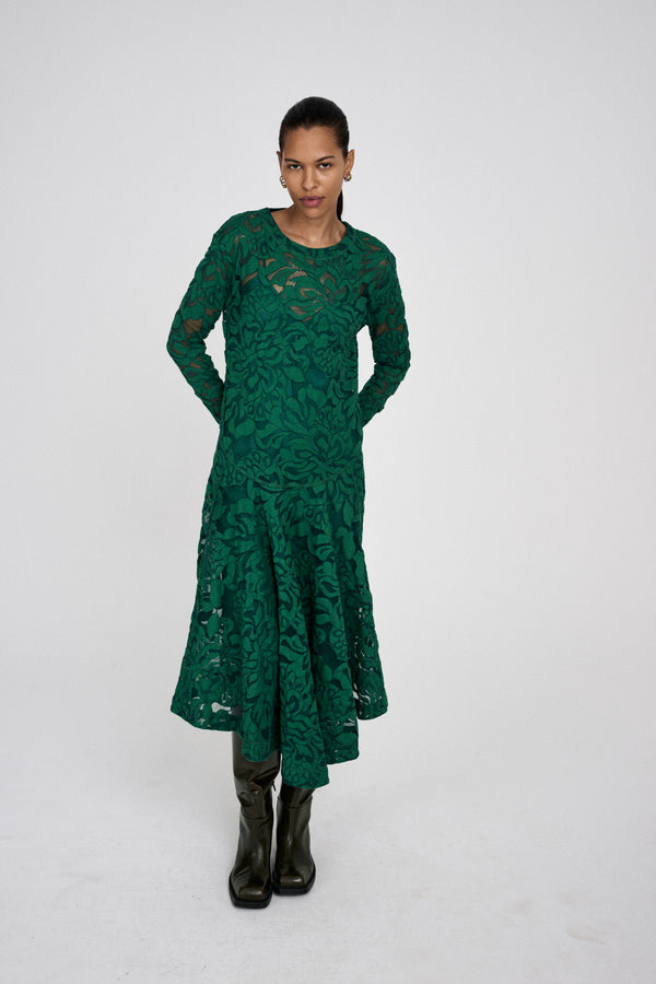 rabens saloner Enid Orchid lace dress I Verdant green