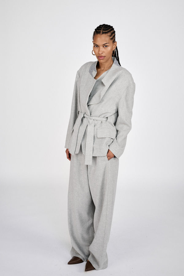 Rabens Saloner Ethena Drapy Tailoring Jacket I Grey Melange