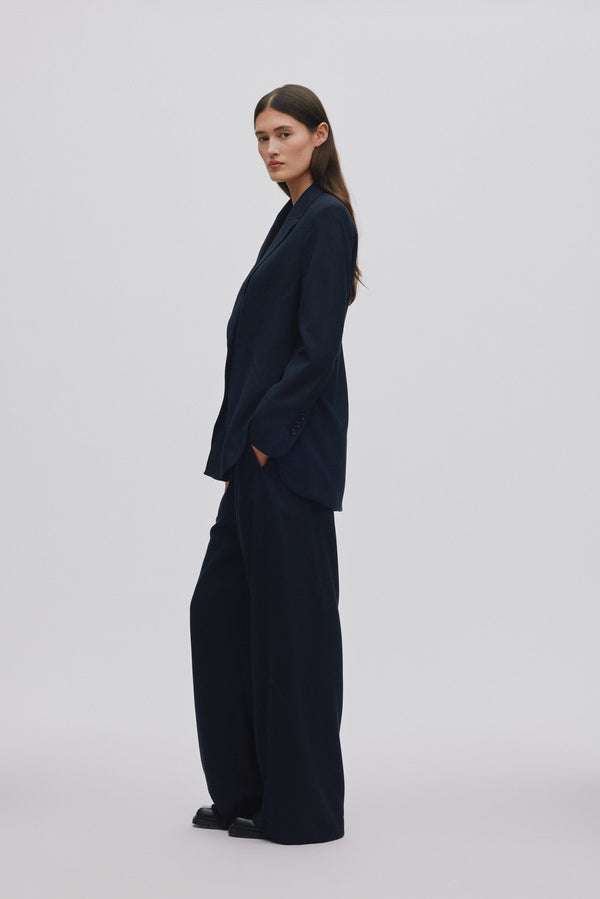Rabens Saloner Everdeen Drapy Tailoring Relaxed Pants I Midnight